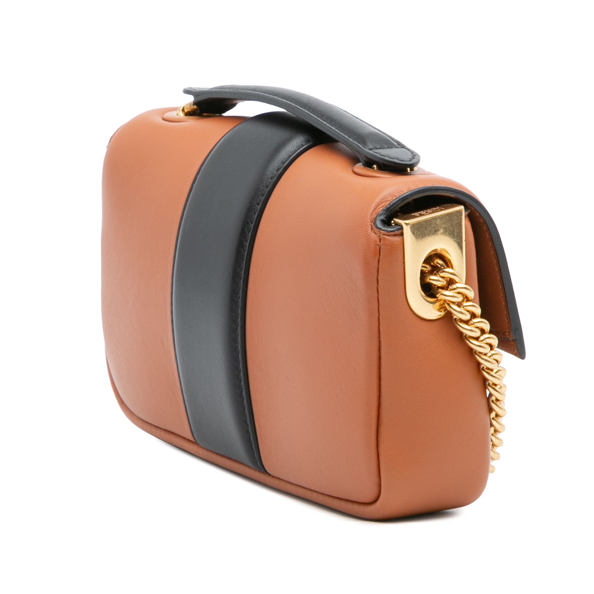 Fendi Fendi Mini Bicolor Nappa Apolo Chain Baguette Shoulder Bag Size ONE SIZE - 2 Thumbnail