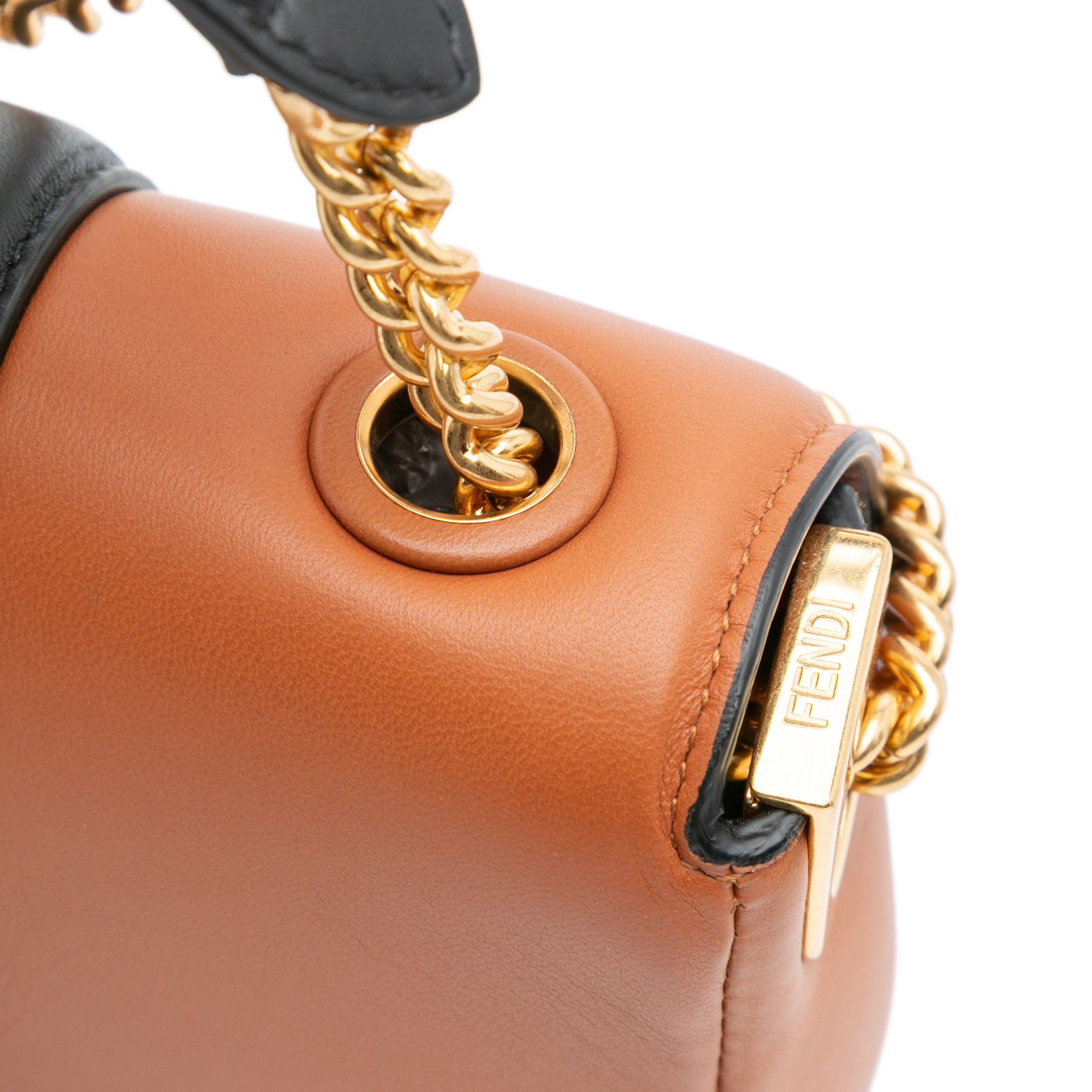 Fendi Fendi Mini Bicolor Nappa Apolo Chain Baguette Shoulder Bag Size ONE SIZE - 8 Thumbnail