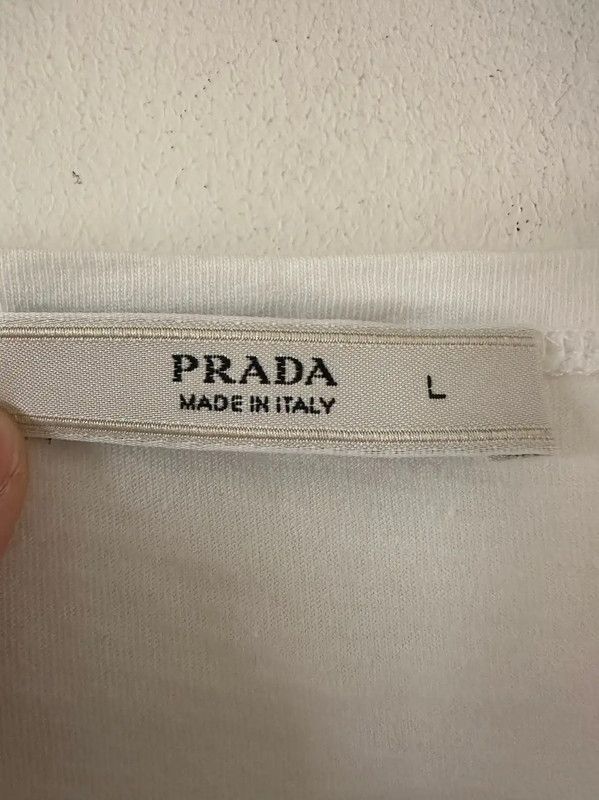Prada Prada White Cotton Tank Top for Women Size L / US 10 / IT 46 - 3 Thumbnail