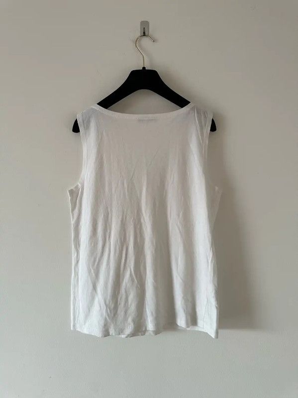 Prada Prada White Cotton Tank Top for Women Size L / US 10 / IT 46 - 2 Thumbnail