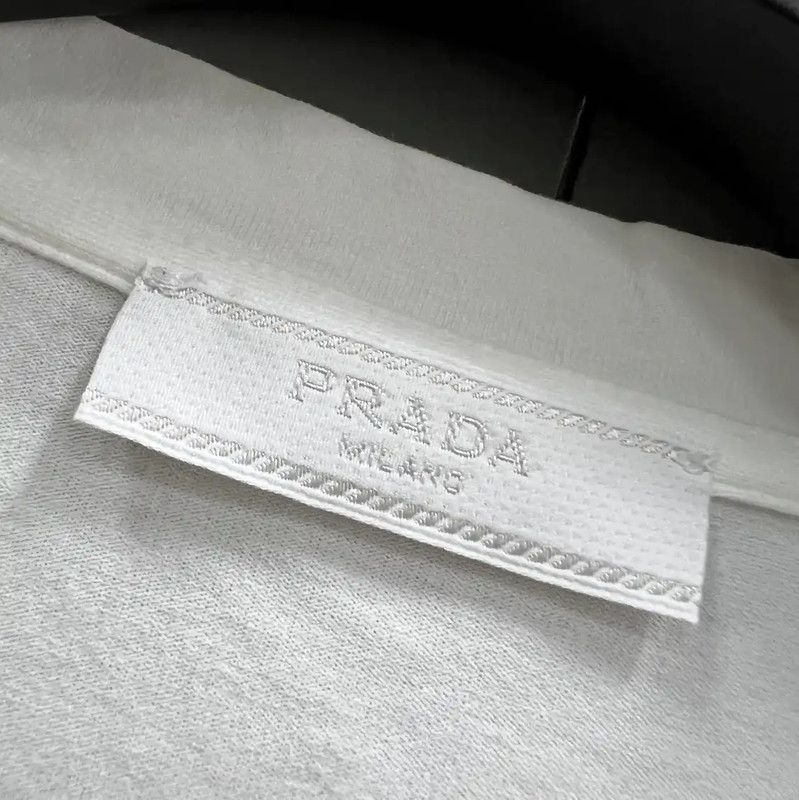 Prada Prada Summer White Cotton Short Sleeve T-Shirt Size M / US 6-8 / IT 42-44 - 2 Thumbnail