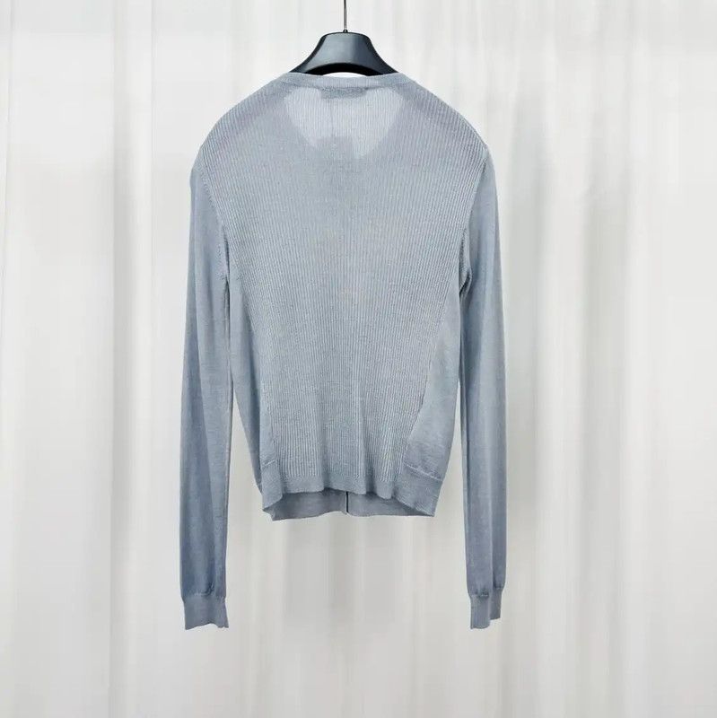 Prada Prada Sky Blue Wool Blend Cardigan for Women Size XL / US 12-14 / IT 48-50 - 2 Thumbnail