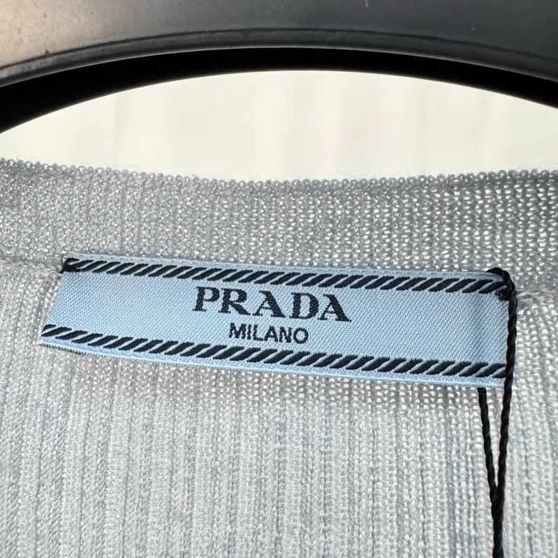 Prada Prada Sky Blue Wool Blend Cardigan for Women Size XL / US 12-14 / IT 48-50 - 5 Thumbnail