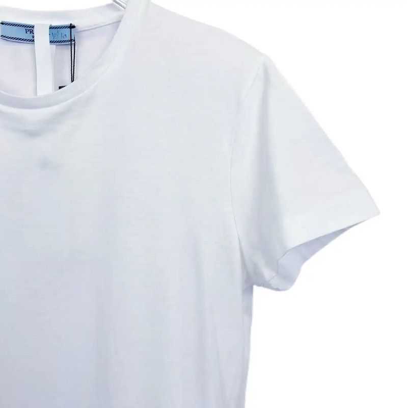 Prada Prada White Cotton Short Sleeve T-shirt Size S / US 4 / IT 40 - 3 Thumbnail