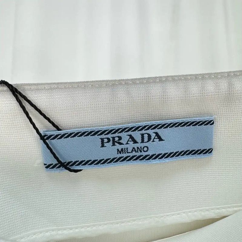 Prada Prada White Nylon Midi Skirt for Women Size 23" - 6 Thumbnail