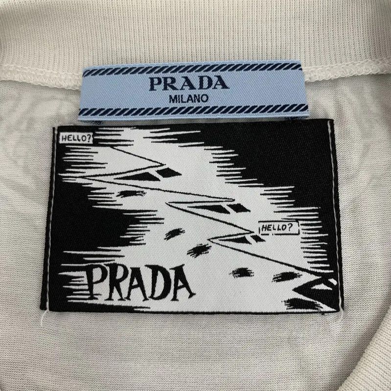 Prada Prada Gray Cotton Women's T-Shirt Size M / US 6-8 / IT 42-44 - 6 Thumbnail