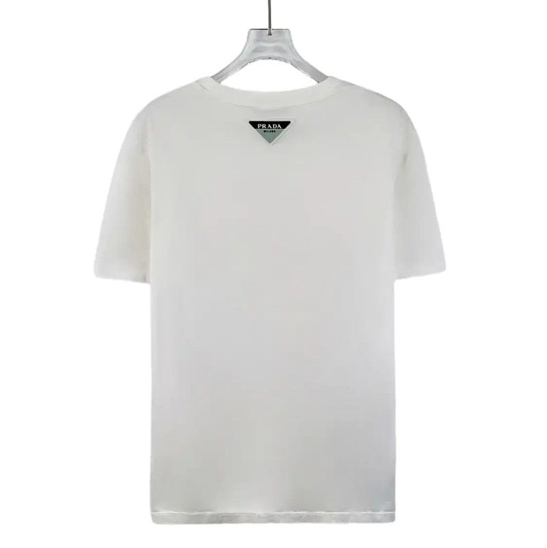 Prada Prada White Cotton T-Shirt for Women Size S / US 4 / IT 40 - 2 Thumbnail