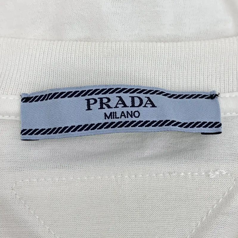 Prada Prada White Cotton T-Shirt for Women Size S / US 4 / IT 40 - 6 Thumbnail