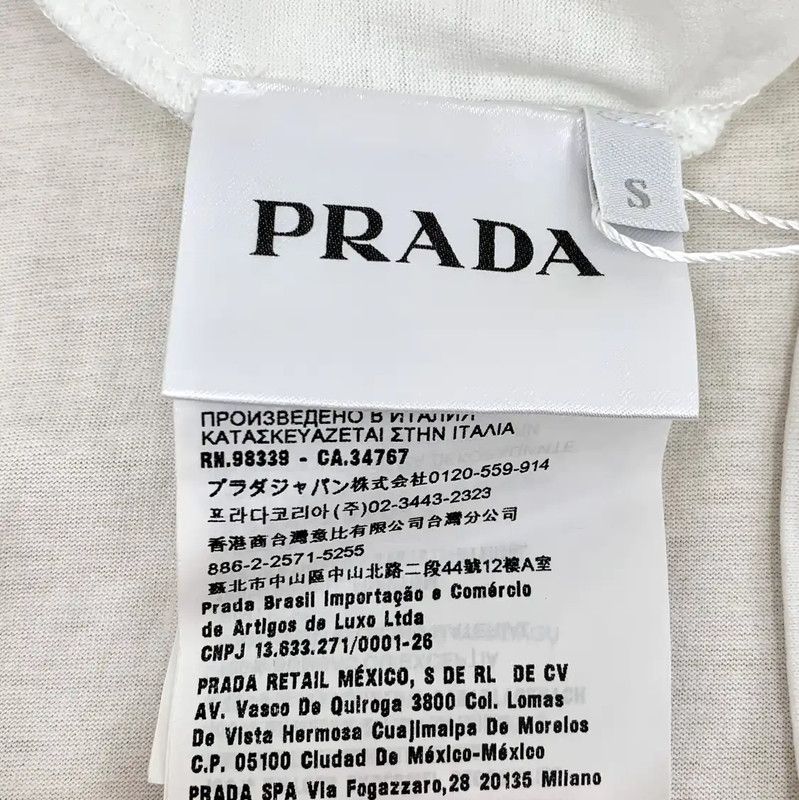 Prada Prada White Cotton T-Shirt for Women Size S / US 4 / IT 40 - 7 Thumbnail