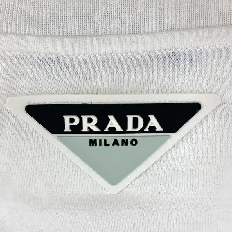 Prada Prada White Cotton T-Shirt for Women Size S / US 4 / IT 40 - 5 Thumbnail