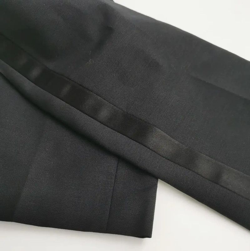 Prada Prada Black Embroidered Mohair Casual Pants Size 23" - 3 Thumbnail