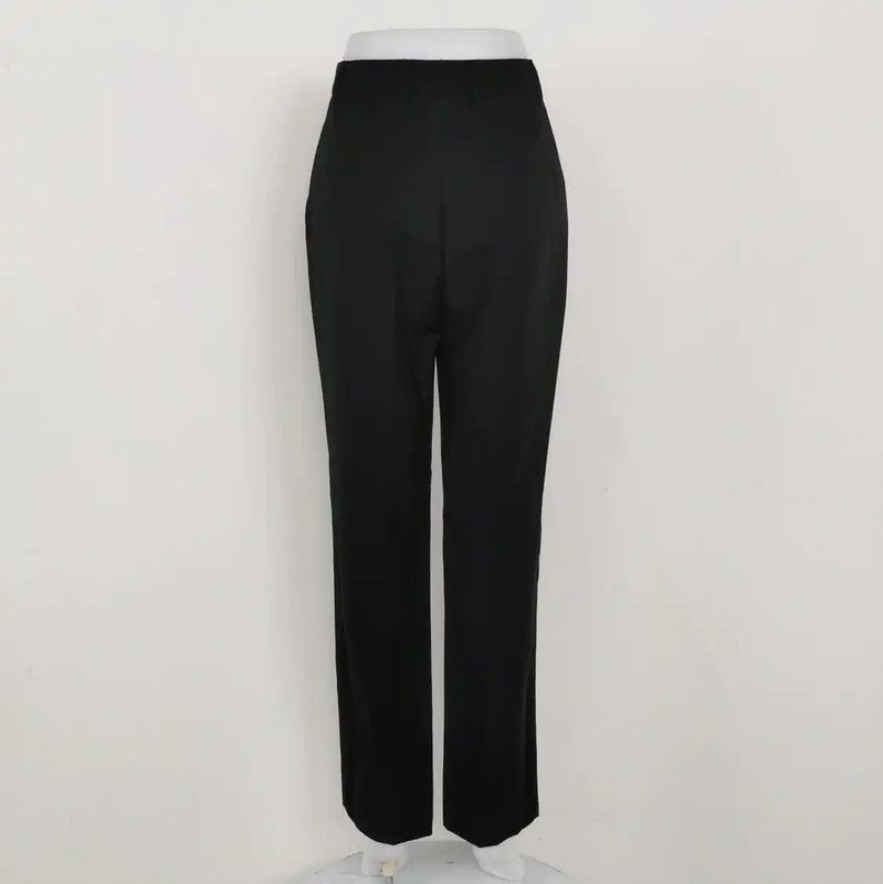 Prada Prada Black Embroidered Mohair Casual Pants Size 23" - 2 Thumbnail