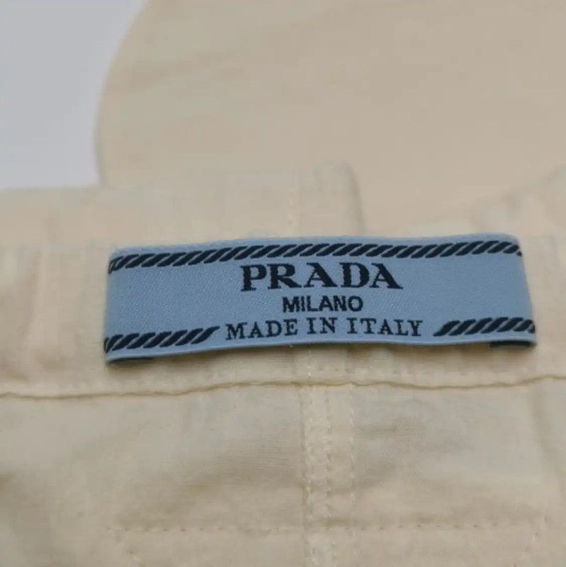 Prada Prada Beige Cotton Embroidered Coat Size M / US 6-8 / IT 42-44 - 6 Thumbnail