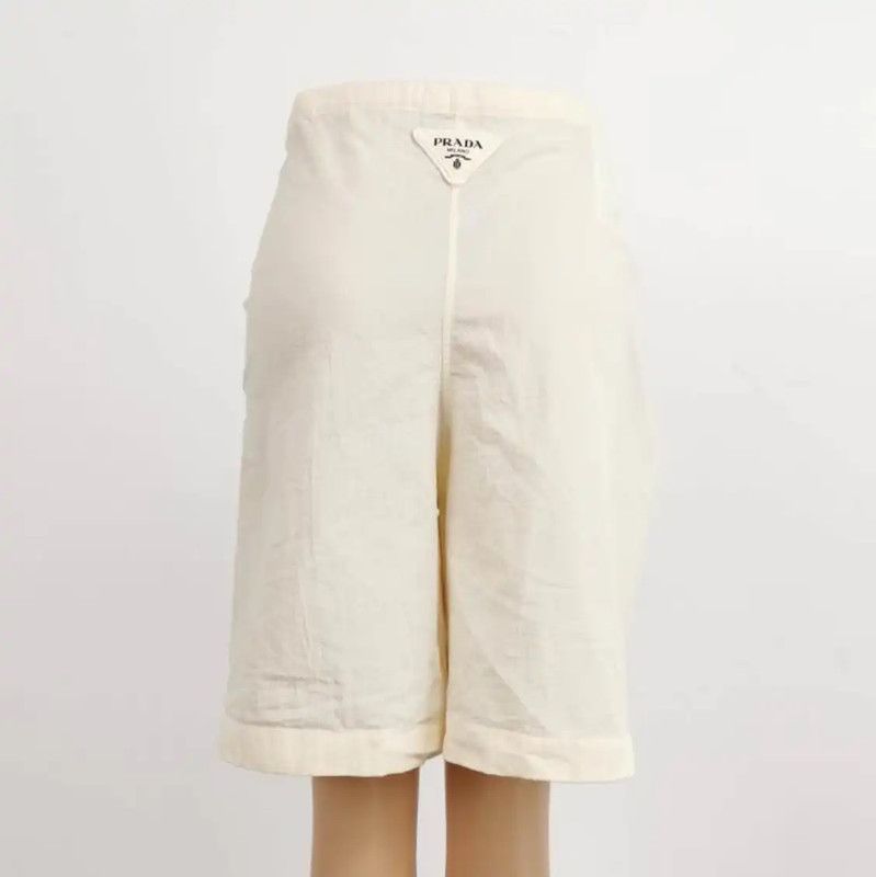 Prada Prada Beige Cotton Embroidered Coat Size M / US 6-8 / IT 42-44 - 2 Thumbnail