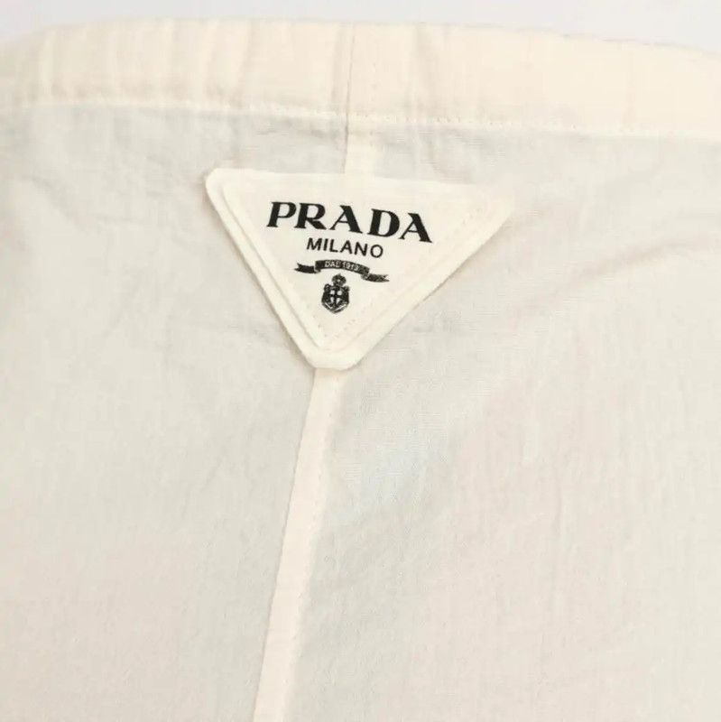 Prada Prada Beige Cotton Embroidered Coat Size M / US 6-8 / IT 42-44 - 3 Thumbnail