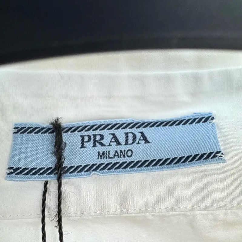 Prada Prada Spring Autumn White Cotton Logo Shirt Size M / US 6-8 / IT 42-44 - 6 Thumbnail