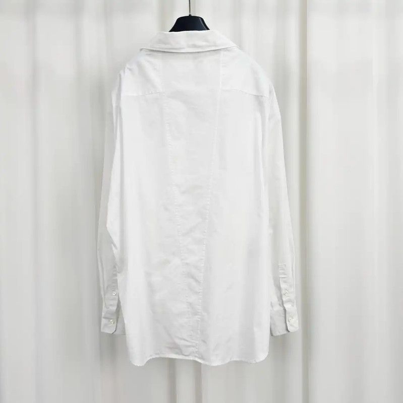 Prada Prada Spring Autumn White Cotton Logo Shirt Size M / US 6-8 / IT 42-44 - 2 Thumbnail