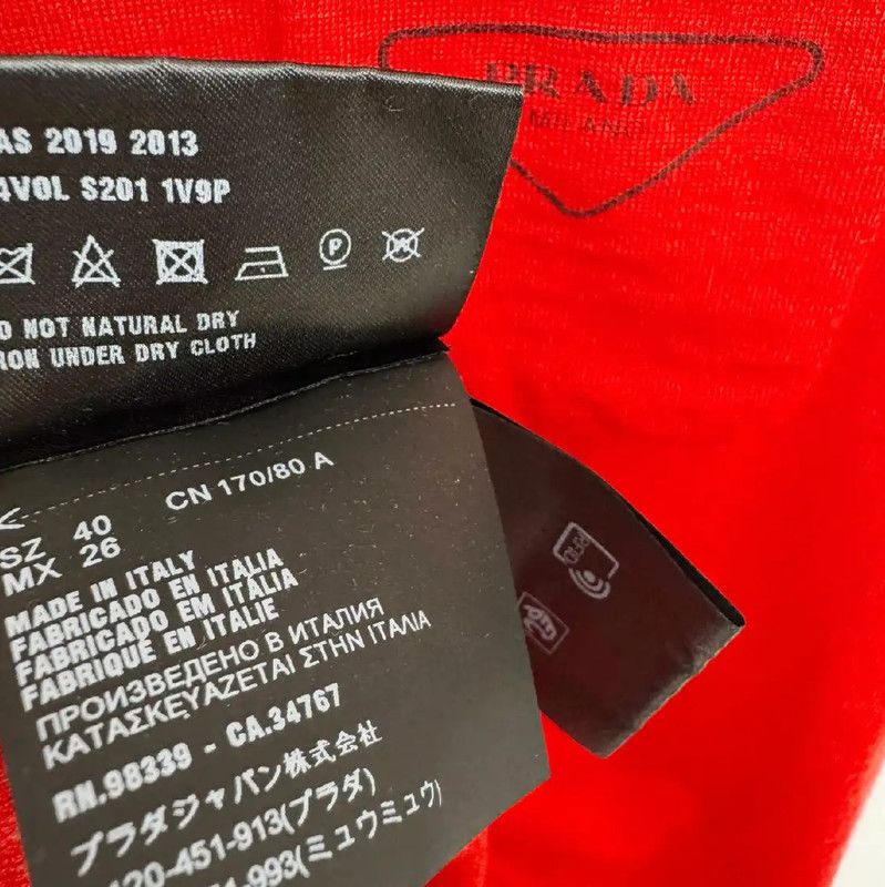 Prada Prada Summer Red Women's Short Sleeve T-Shirt Size S / US 4 / IT 40 - 3 Thumbnail