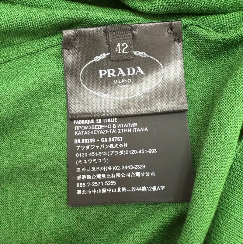 Prada Prada Green Wool Logo Short Sleeve Knit Top Size M / US 6-8 / IT 42-44 - 5 Thumbnail