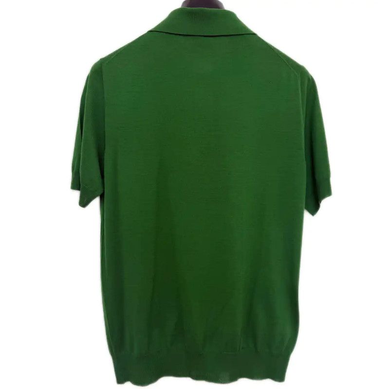 Prada Prada Green Wool Logo Short Sleeve Knit Top Size M / US 6-8 / IT 42-44 - 2 Thumbnail