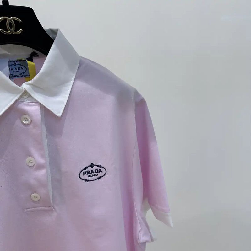 Prada Prada Pink Cotton T-Shirt for Women Size M / US 6-8 / IT 42-44 - 3 Thumbnail