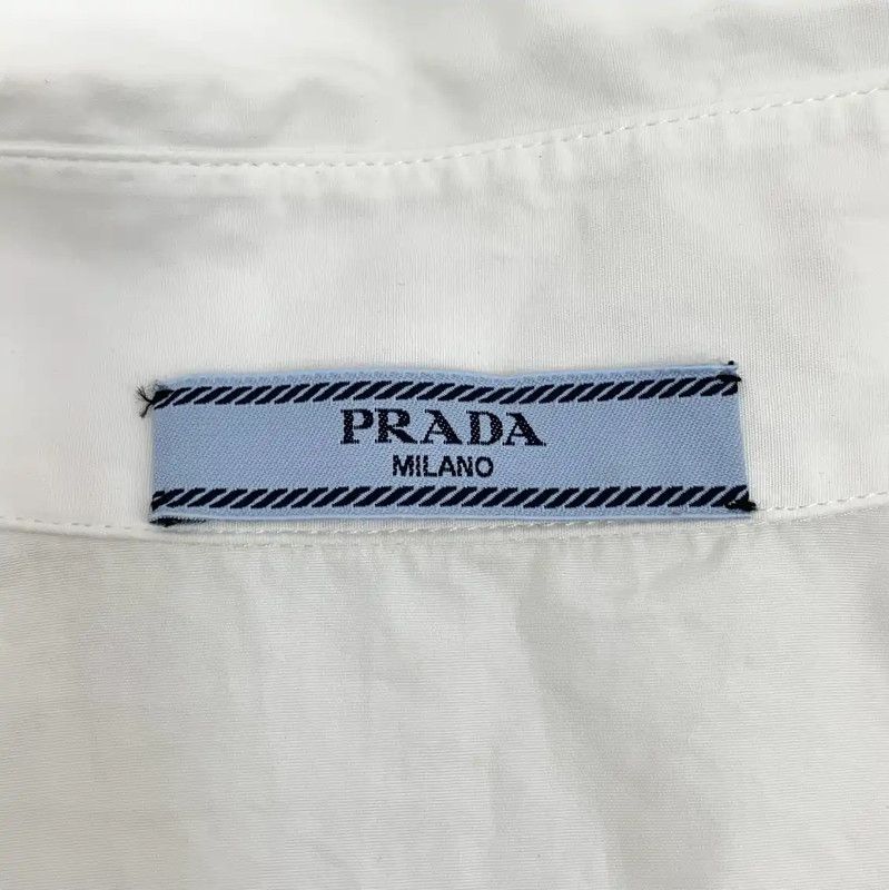 Prada Prada Women's Cotton Shirt with Black Sleeves Size M / US 6-8 / IT 42-44 - 6 Thumbnail