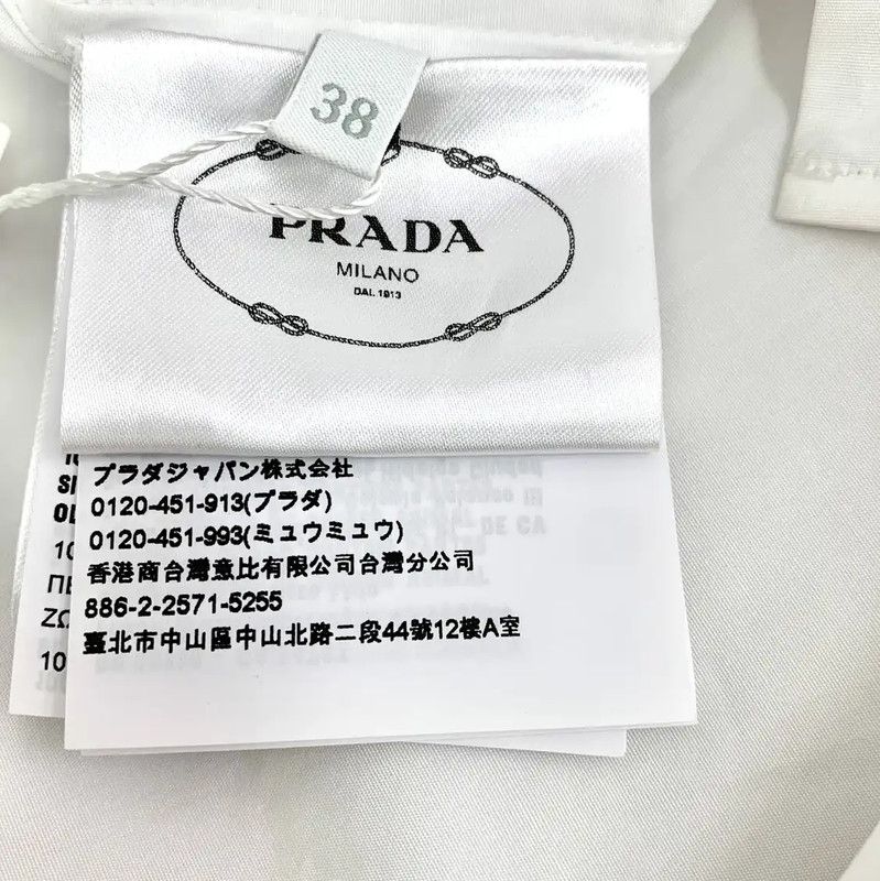 Prada Prada White Cotton Women's Shirt Size S / US 4 / IT 40 - 8 Thumbnail