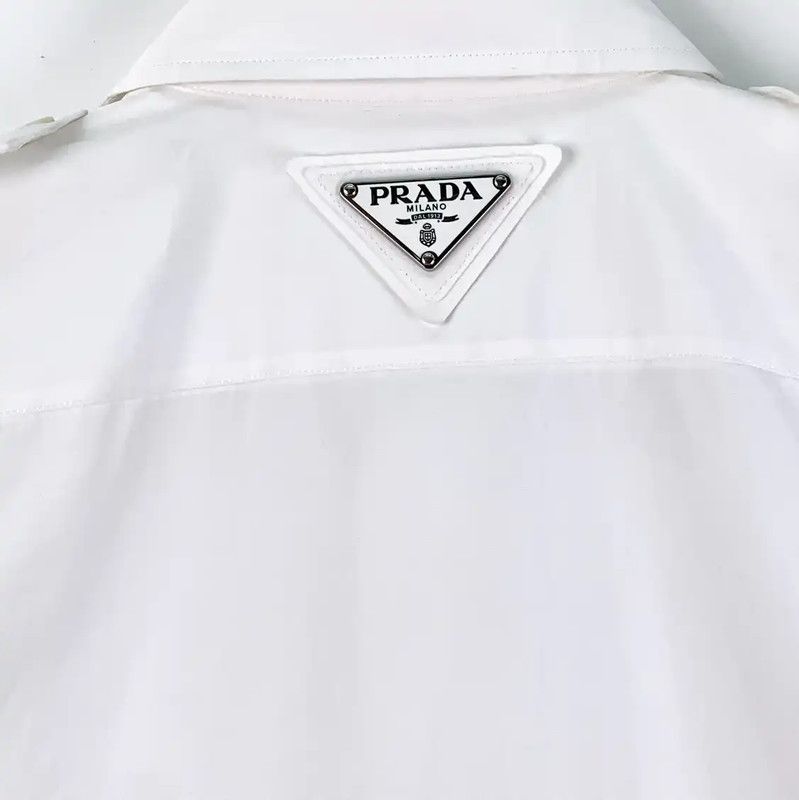 Prada Prada White Cotton Women's Shirt Size S / US 4 / IT 40 - 5 Thumbnail