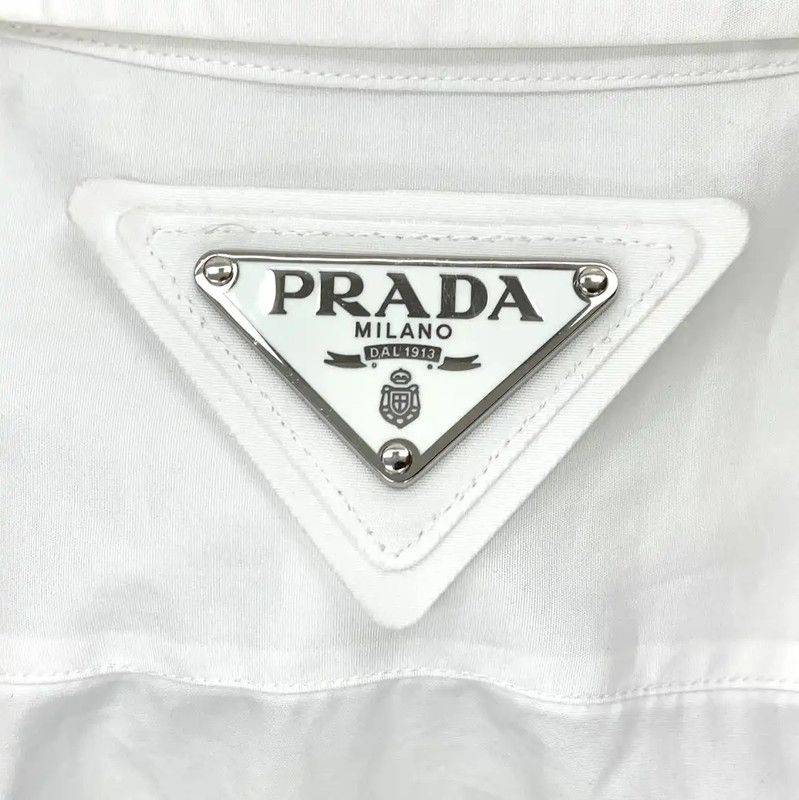 Prada Prada White Cotton Women's Shirt Size S / US 4 / IT 40 - 6 Thumbnail