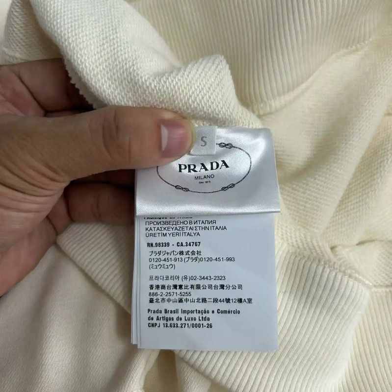 Prada Prada Summer White Cotton Embroidered Tee Size S / US 4 / IT 40 - 5 Thumbnail