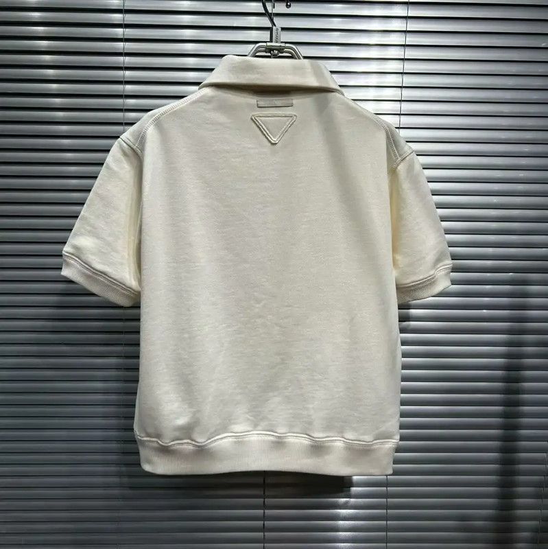 Prada Prada Summer White Cotton Embroidered Tee Size S / US 4 / IT 40 - 3 Thumbnail