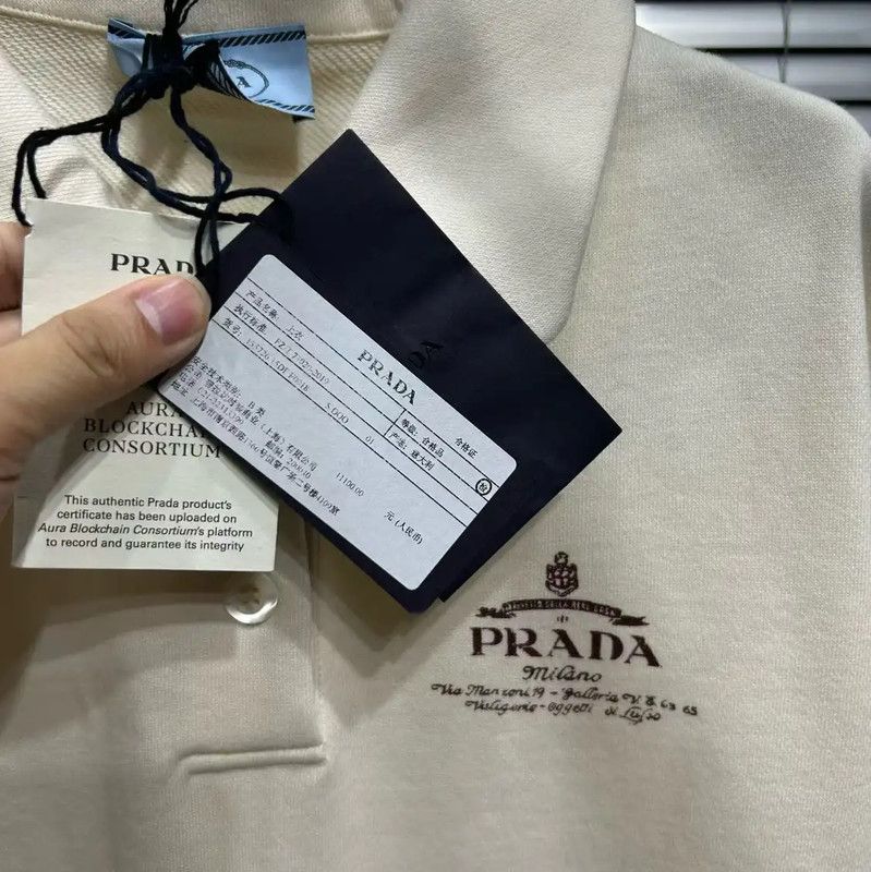 Prada Prada Summer White Cotton Embroidered Tee Size S / US 4 / IT 40 - 4 Thumbnail