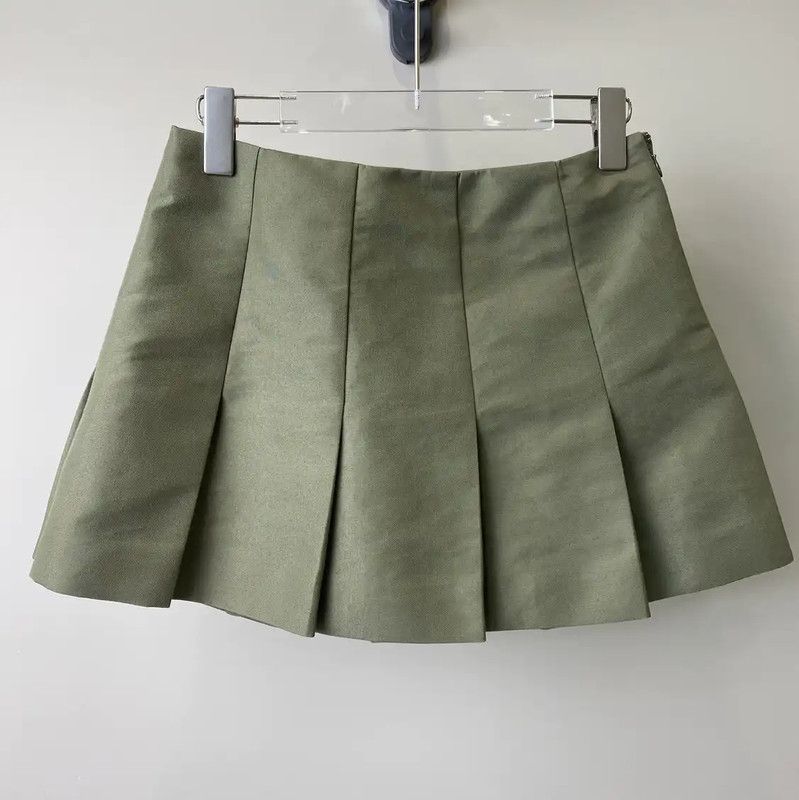 Prada Prada Olive Green Cotton Skirt for Women Size 25" / US 0 / IT 36 - 2 Thumbnail