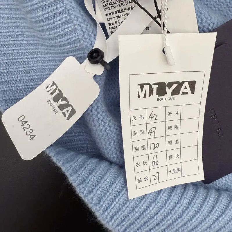 Prada Prada Blue Women's Knit Sweater Size L / US 10 / IT 46 - 6 Thumbnail