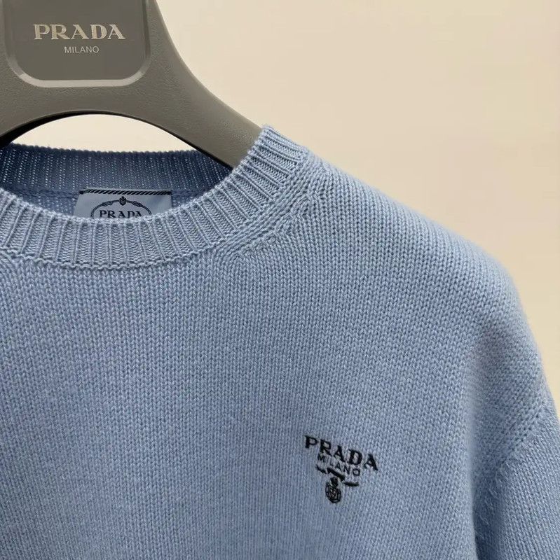 Prada Prada Blue Women's Knit Sweater Size L / US 10 / IT 46 - 3 Thumbnail