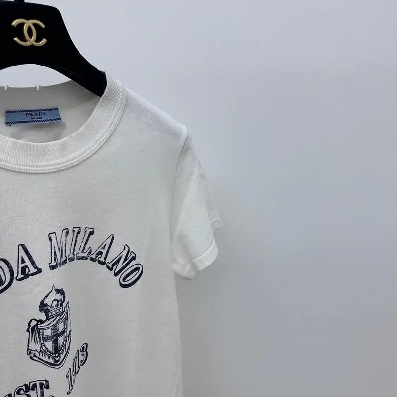 Prada Prada White Women's T-Shirt L Size Size L / US 10 / IT 46 - 3 Thumbnail