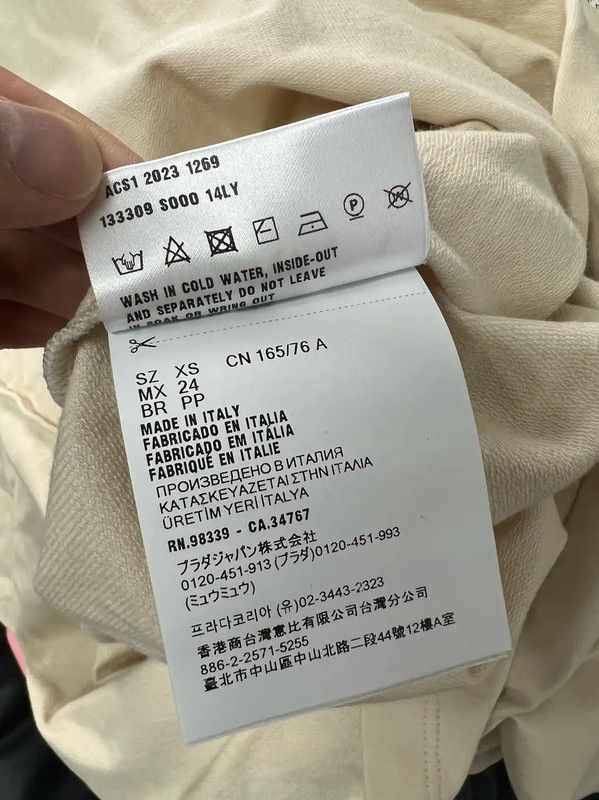 Prada Cream Long Sleeve Embroidered Dress