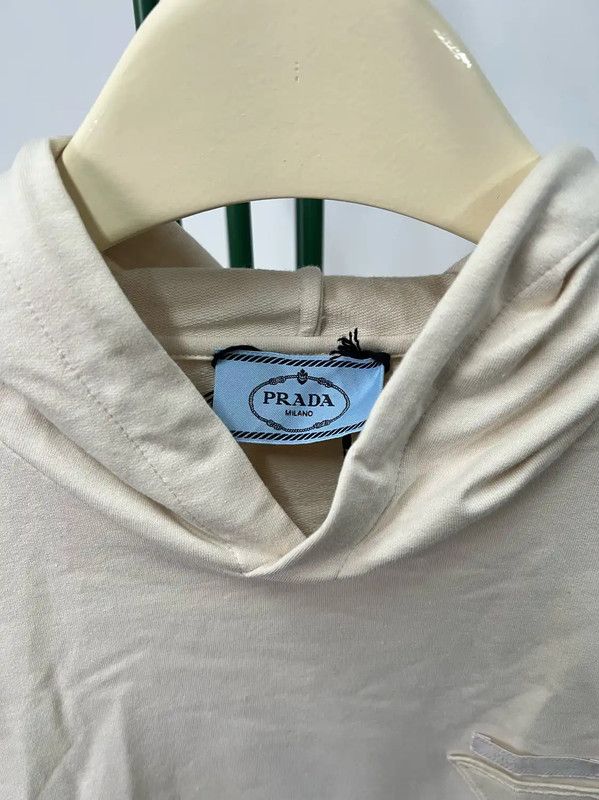Prada Cream Long Sleeve Embroidered Dress