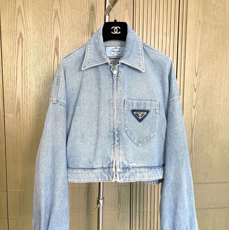 Prada Prada Blue Denim Women’s Cropped Jacket Size S / US 4 / IT 40 - 4 Thumbnail