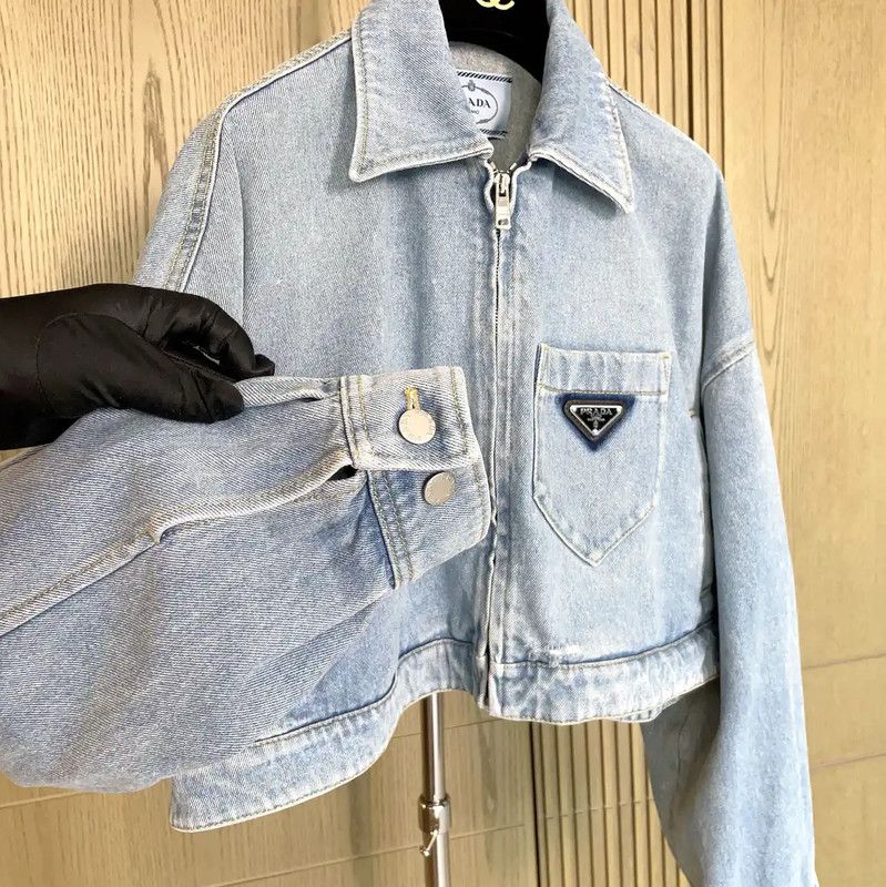 Prada Prada Blue Denim Women’s Cropped Jacket Size S / US 4 / IT 40 - 5 Thumbnail