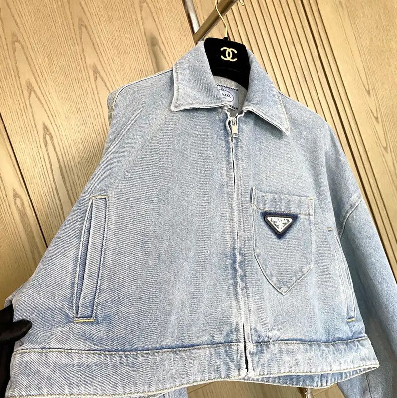 Prada Prada Blue Denim Women’s Cropped Jacket Size S / US 4 / IT 40 - 6 Thumbnail