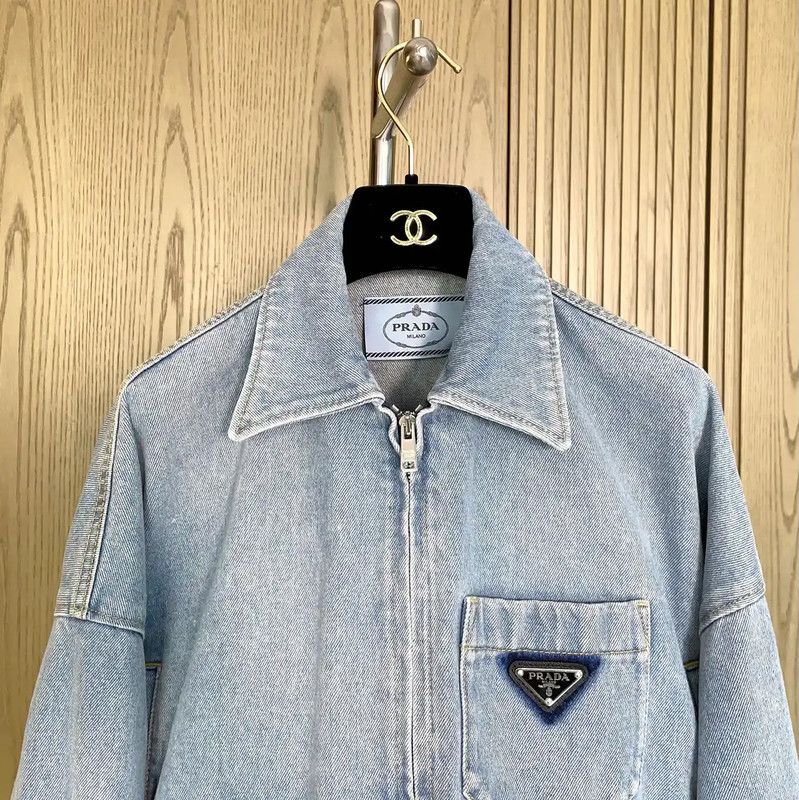 Prada Prada Blue Denim Women’s Cropped Jacket Size S / US 4 / IT 40 - 3 Thumbnail