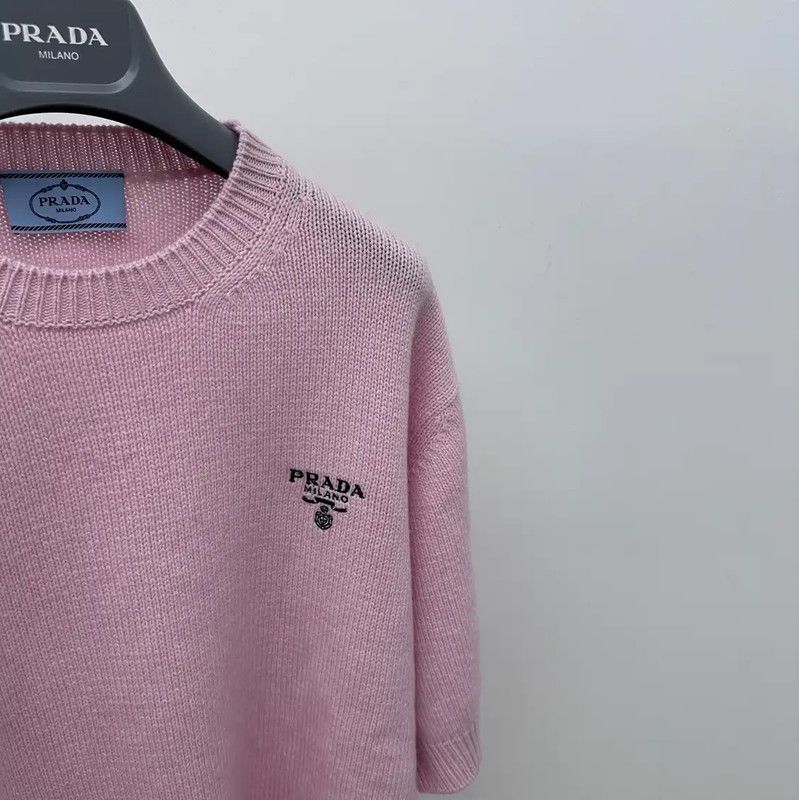 Prada Prada Pink Knitted Sweater for Women Size L / US 10 / IT 46 - 3 Thumbnail