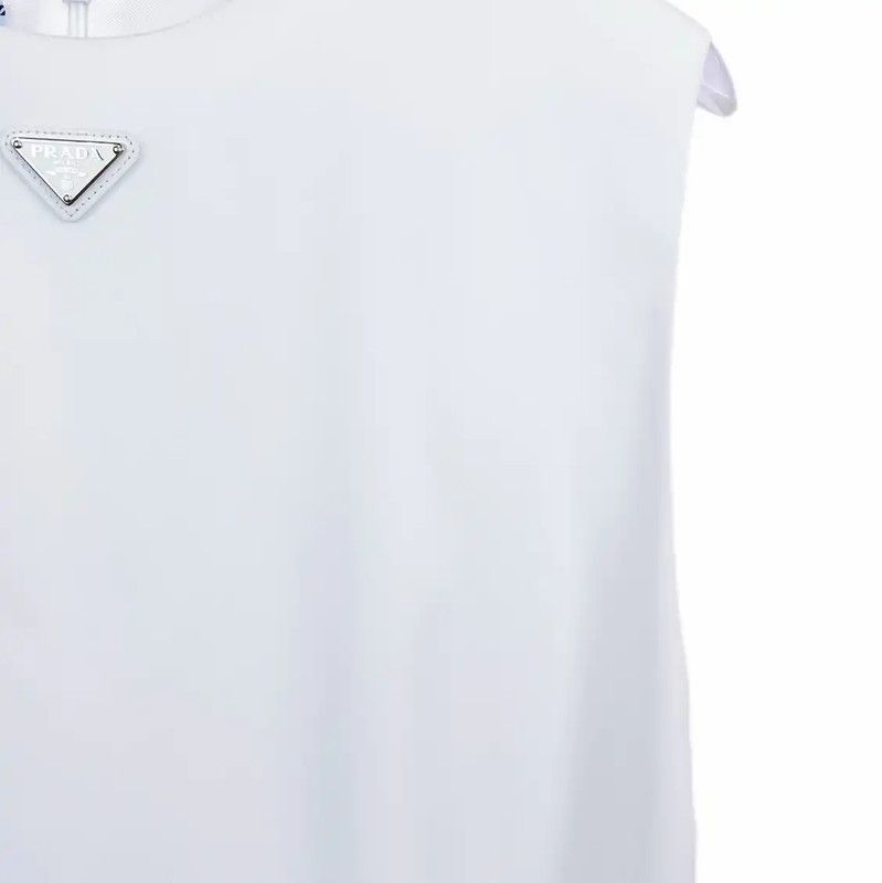 Prada Prada White Sleeveless Midi Dress for Women Size S / US 4 / IT 40 - 3 Thumbnail