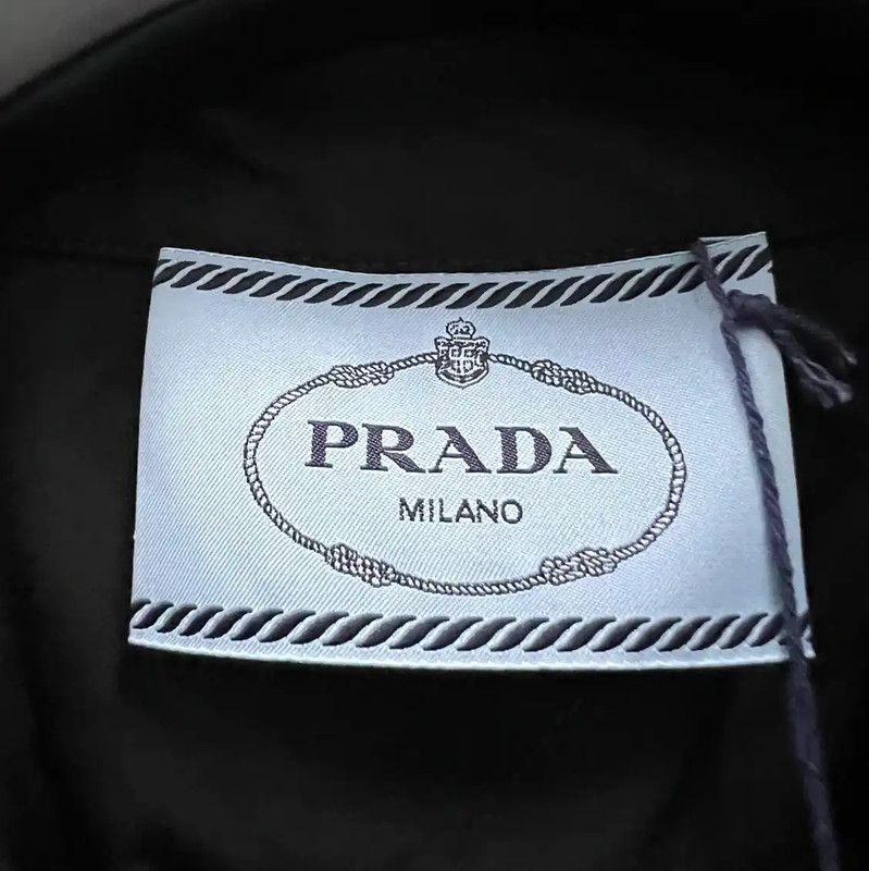 Prada Prada Black Cotton Long Sleeve Dress for Women Size ONE SIZE - 2 Thumbnail