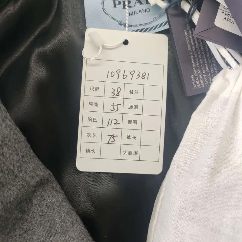 Prada Prada Women's Black Gray Cotton Jacket Size S / US 4 / IT 40 - 5 Thumbnail