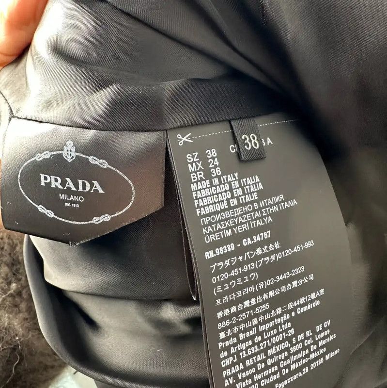 Prada Prada Women's Black Gray Cotton Jacket Size S / US 4 / IT 40 - 4 Thumbnail