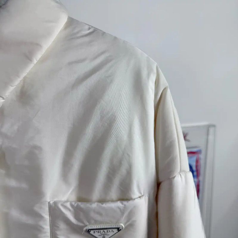 Prada Prada Cream Color Women's Jacket in Size L Size L / US 10 / IT 46 - 4 Thumbnail