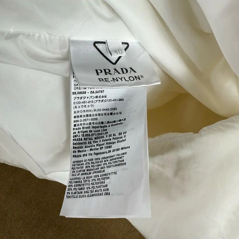 Prada Prada Cream Color Women's Jacket in Size L Size L / US 10 / IT 46 - 8 Thumbnail
