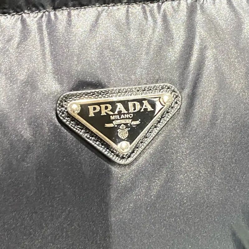 Prada Prada Black Cropped Puffer Jacket for Women Size L / US 10 / IT 46 - 7 Thumbnail